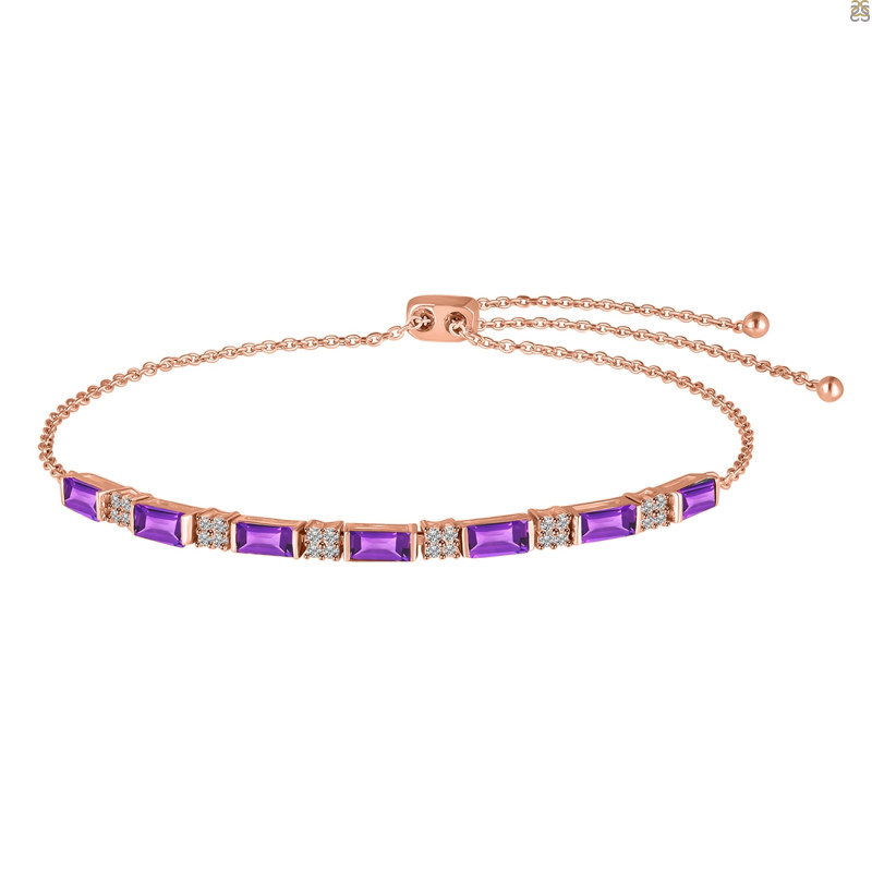 Amethyst & White Topaz Bracelet