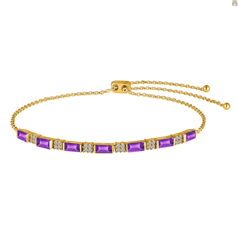 Amethyst & White Topaz Bracelet AMT-RDB-133.