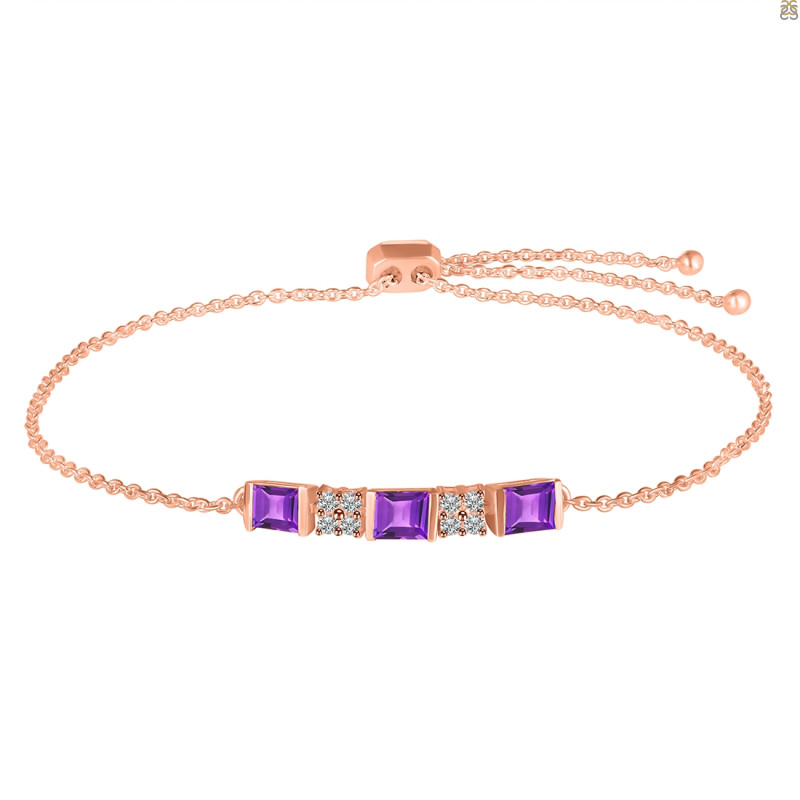 Amethyst & White Topaz Bracelet
