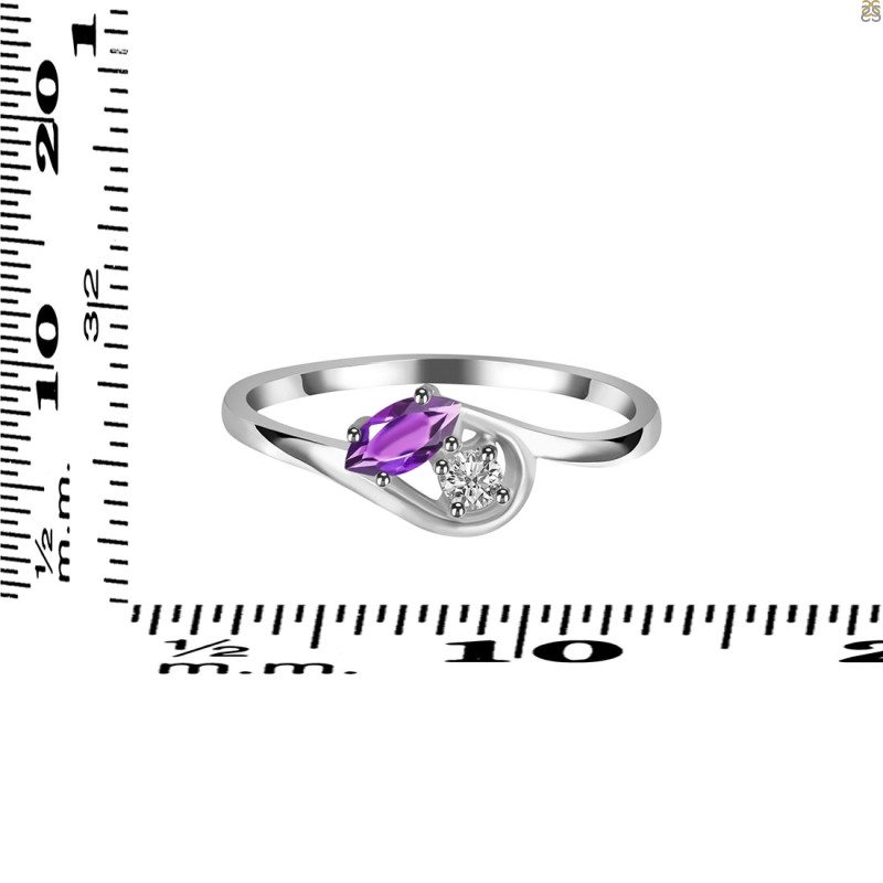 Amethyst & White Topaz Ring AMT-RDR-2611.