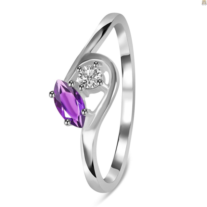 Amethyst & White Topaz Ring