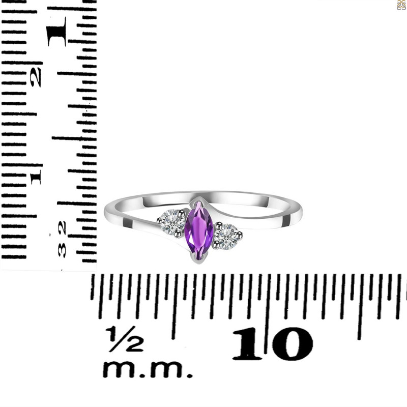 Amethyst & White Topaz Ring AMT-RDR-2681.
