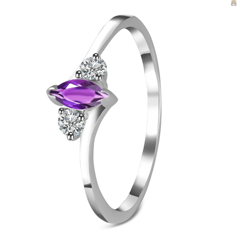 Amethyst & White Topaz Ring