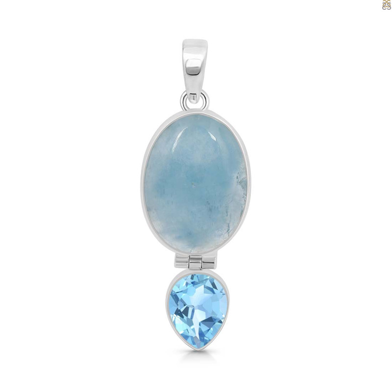 Aquamarine/Blue Topaz Pendant-2SP AQM-1-81