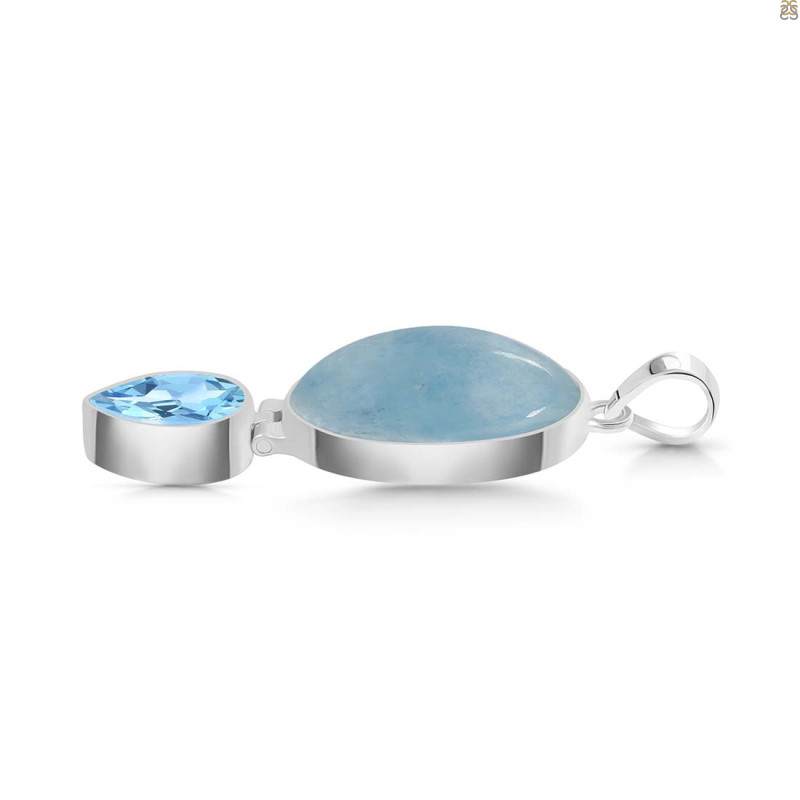 Aquamarine/Blue Topaz Pendant-2SP AQM-1-81