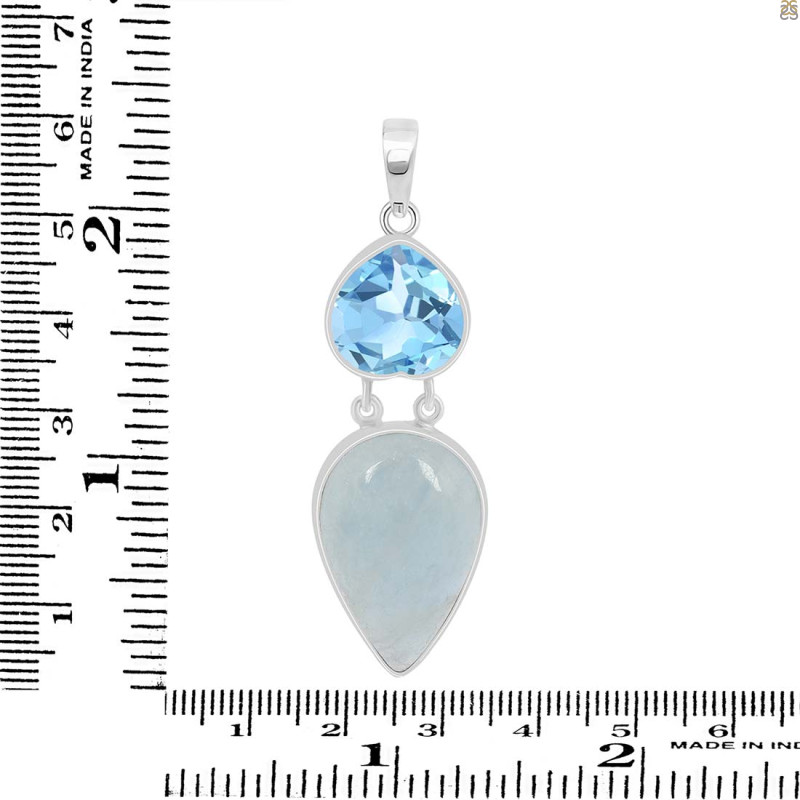 Aquamarine/Blue Topaz Pendant-2SP AQM-1-88