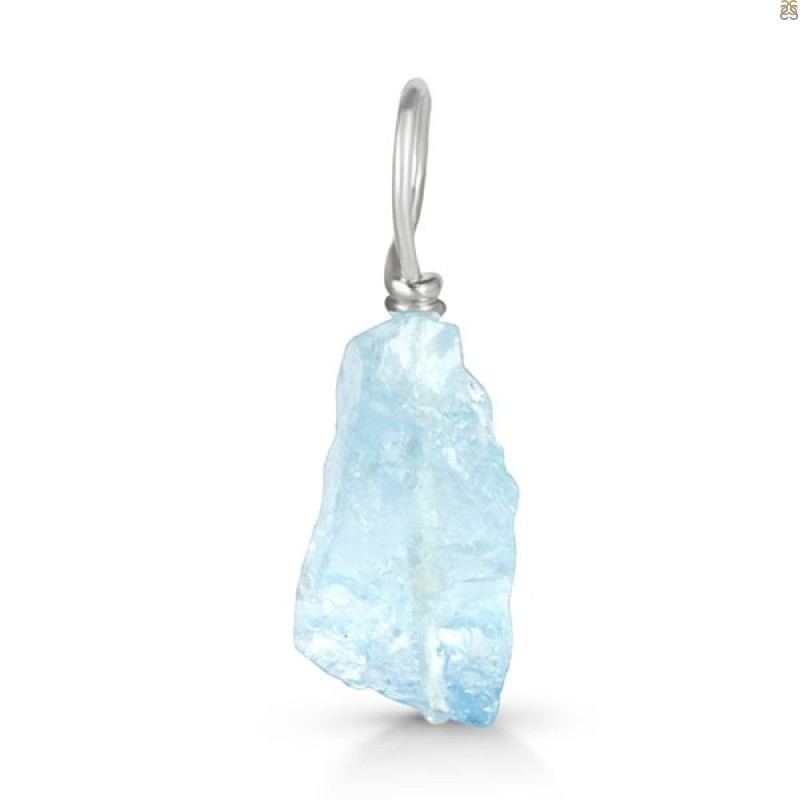 Aquamarine Raw Crystal Drill Pendant AQM-RCYP-7