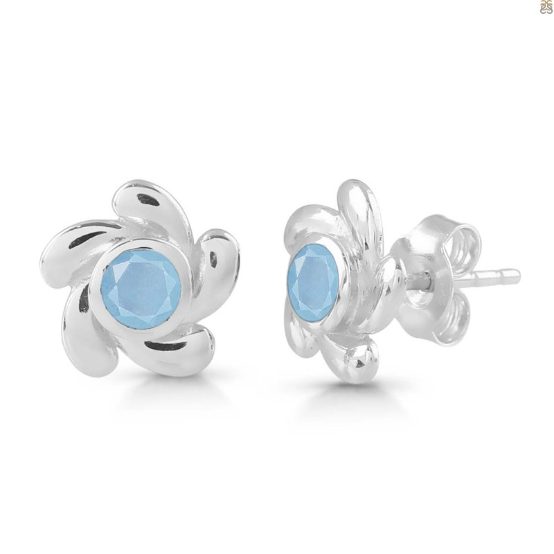 Aquamarine Stud Earring