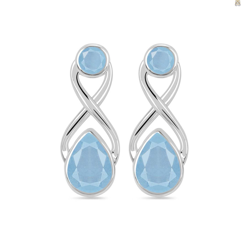 Aquamarine Stud Earring AQM-RDE-10.
