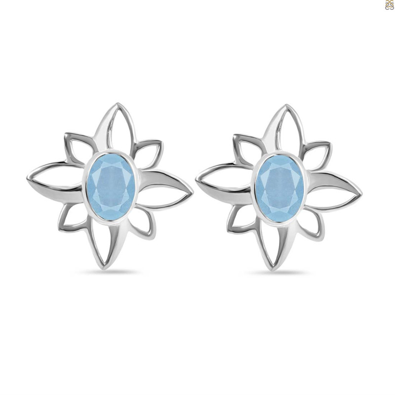 Aquamarine Stud Earring AQM-RDE-11.