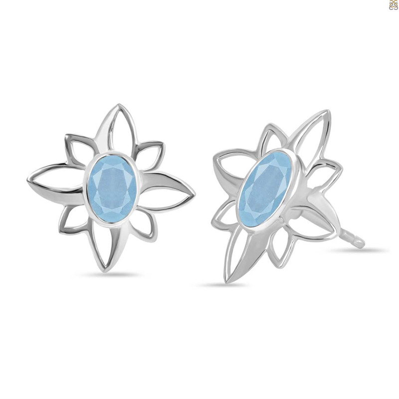 Aquamarine Stud Earring