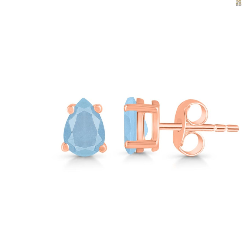 Aquamarine Stud Earring AQM-RDE-1174.