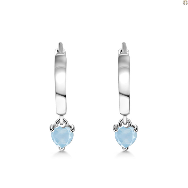 Aquamarine Heart Hoop Earring AQM-RDE-1231.
