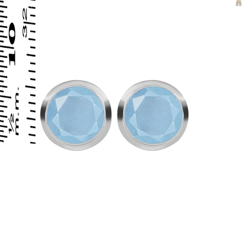 Aquamarine Stud Earring AQM-RDE-1433.
