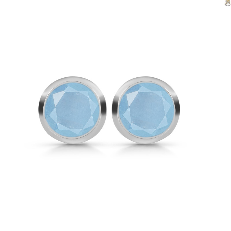 Aquamarine Stud Earring AQM-RDE-1433.