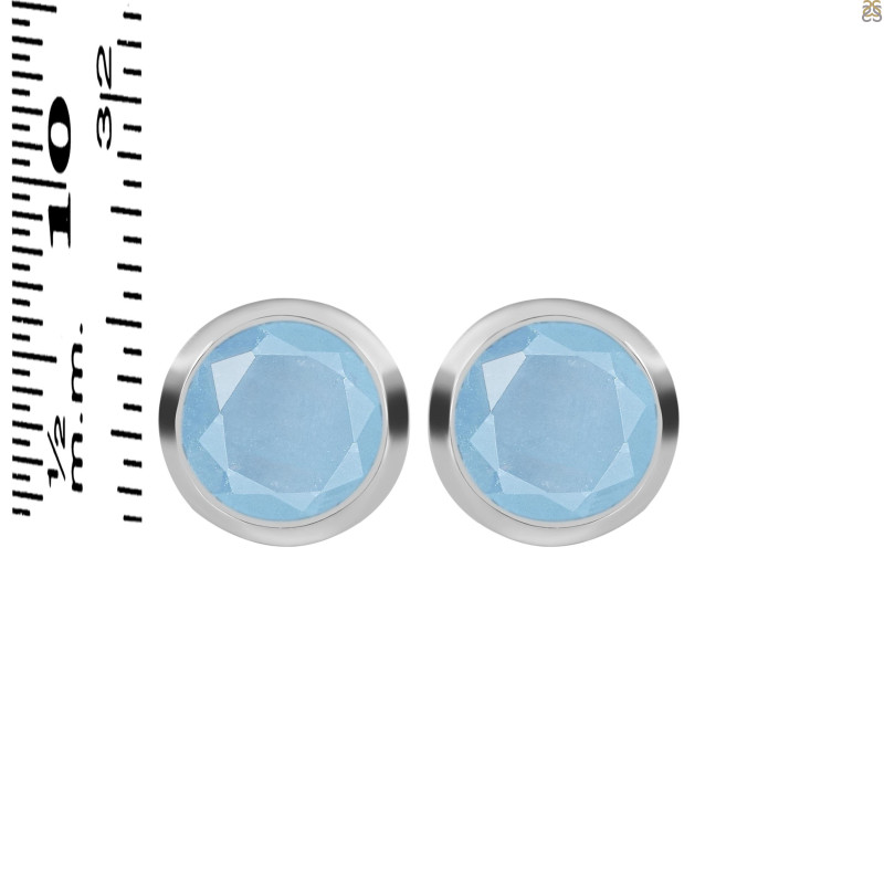 Aquamarine Stud Earring AQM-RDE-1243.