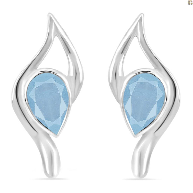 Aquamarine Stud Earring AQM-RDE-13.