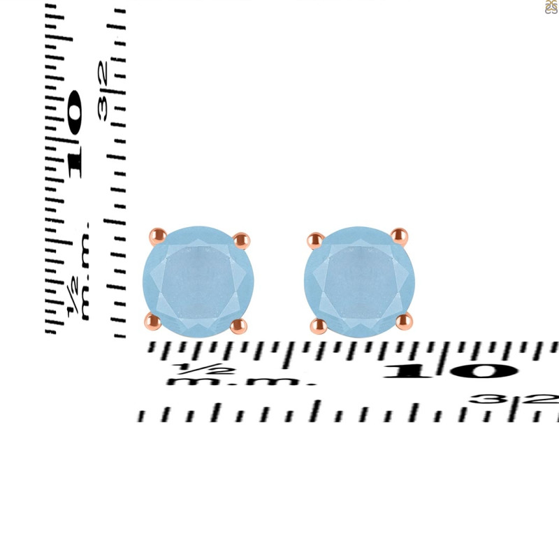 Aquamarine Stud Earring AQM-RDE-1349.