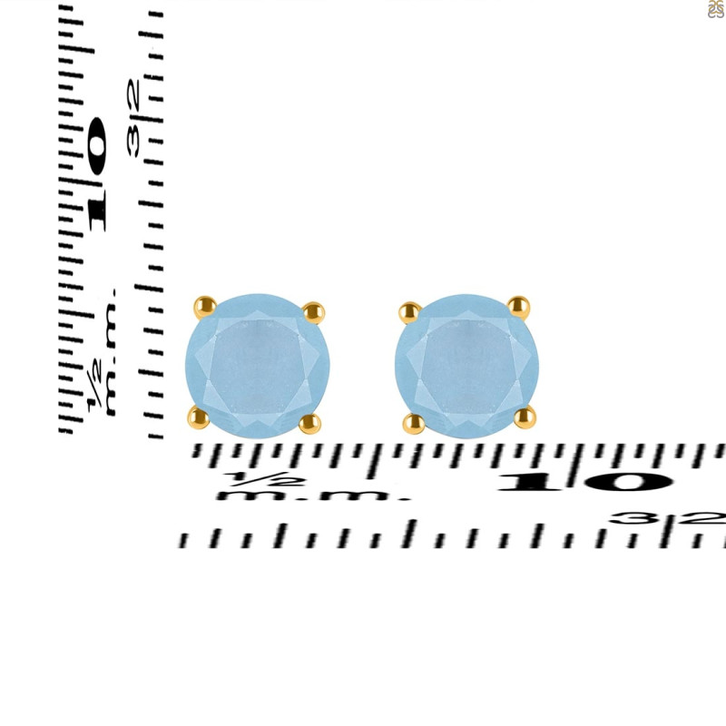 Aquamarine Stud Earring AQM-RDE-1349.