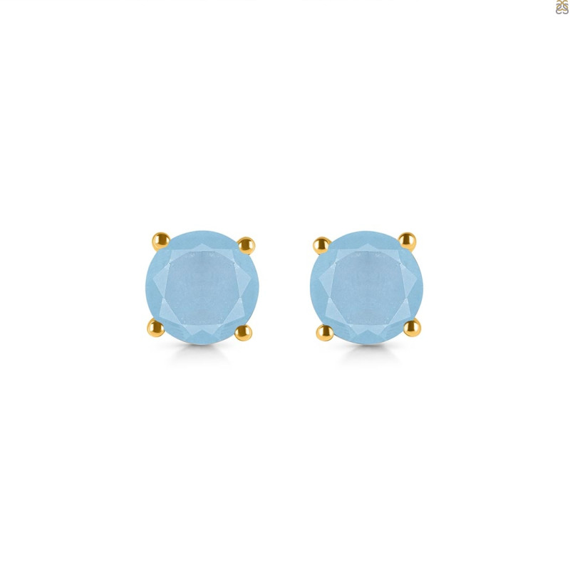 Aquamarine Stud Earring AQM-RDE-1349.