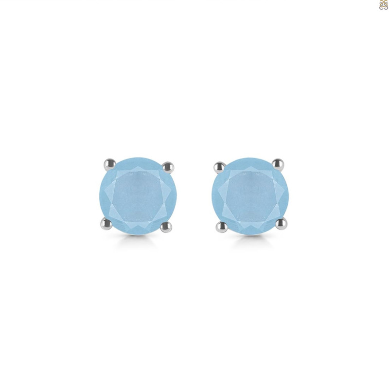 Aquamarine Stud Earring AQM-RDE-1349.