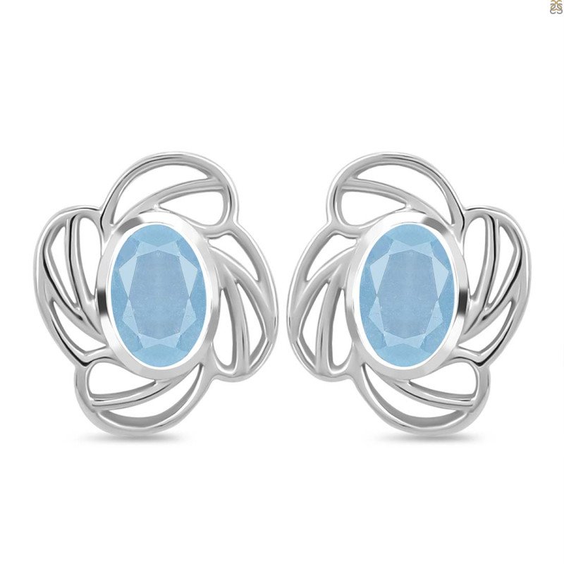 Aquamarine Stud Earring AQM-RDE-14.