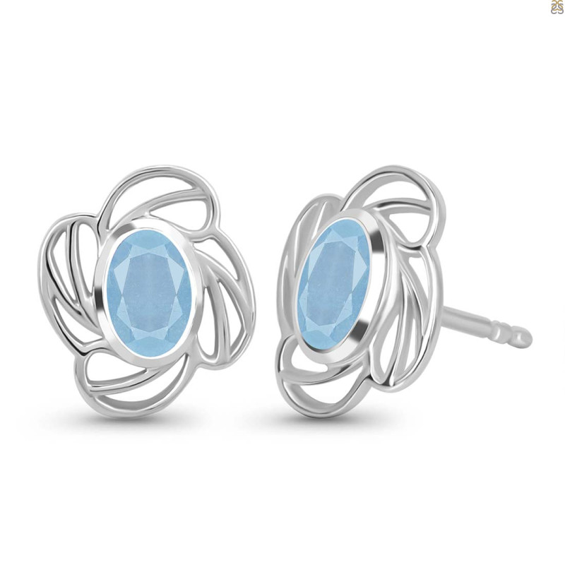 Aquamarine Stud Earring