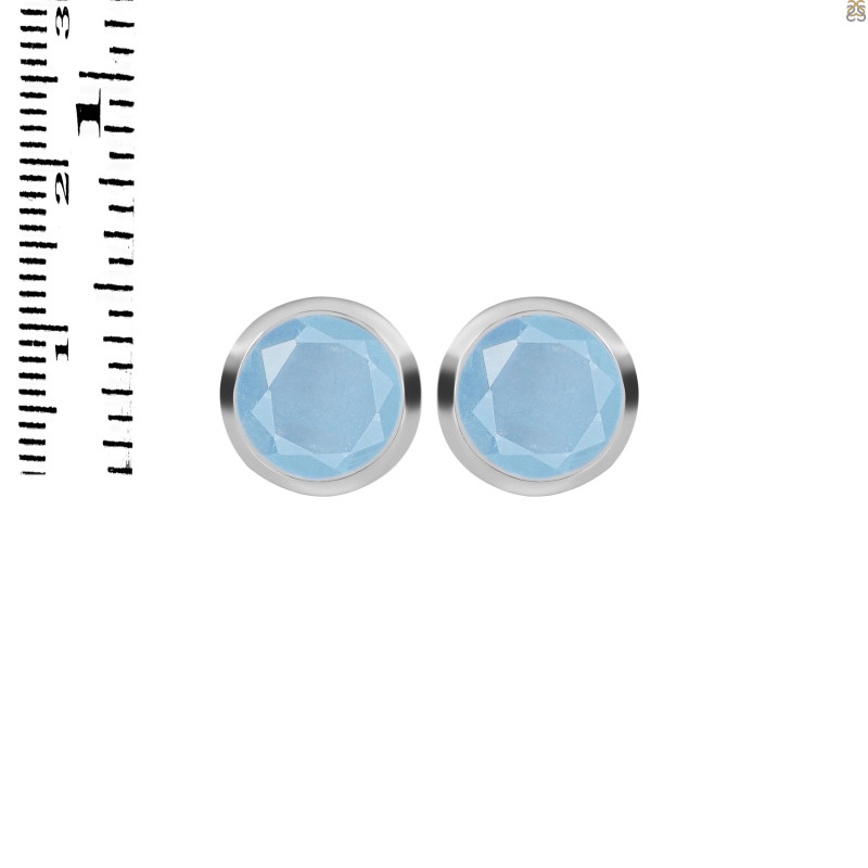 Aquamarine Stud Earring AQM-RDE-1426.