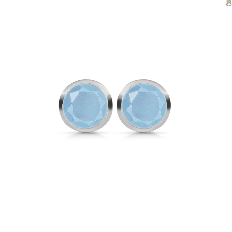 Aquamarine Stud Earring AQM-RDE-1426.