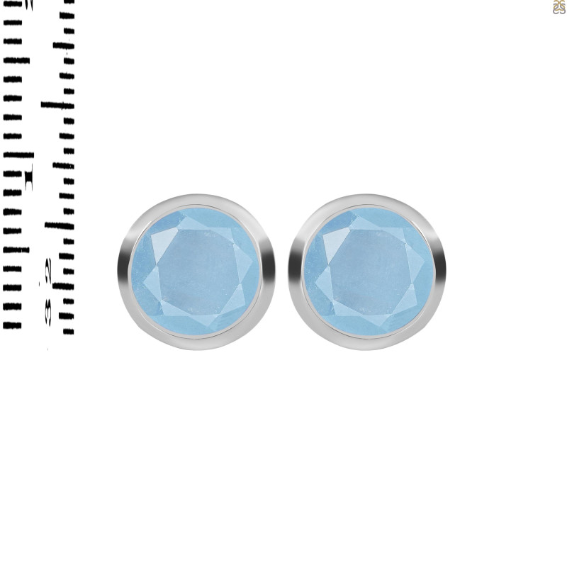 Aquamarine Stud Earring AQM-RDE-1244.