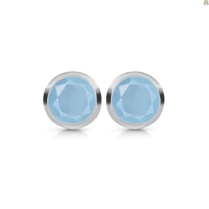 Aquamarine Stud Earring AQM-RDE-1244.