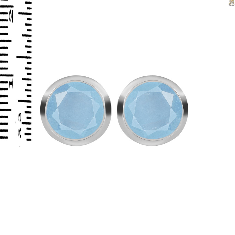 Aquamarine Stud Earring AQM-RDE-1434.