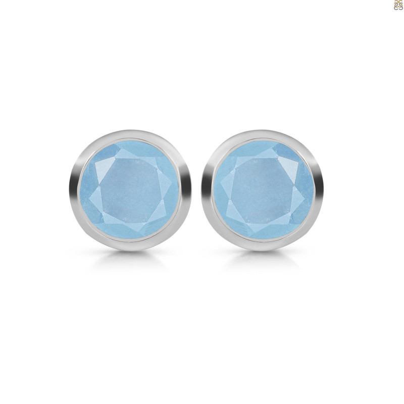 Aquamarine Stud Earring AQM-RDE-1434.