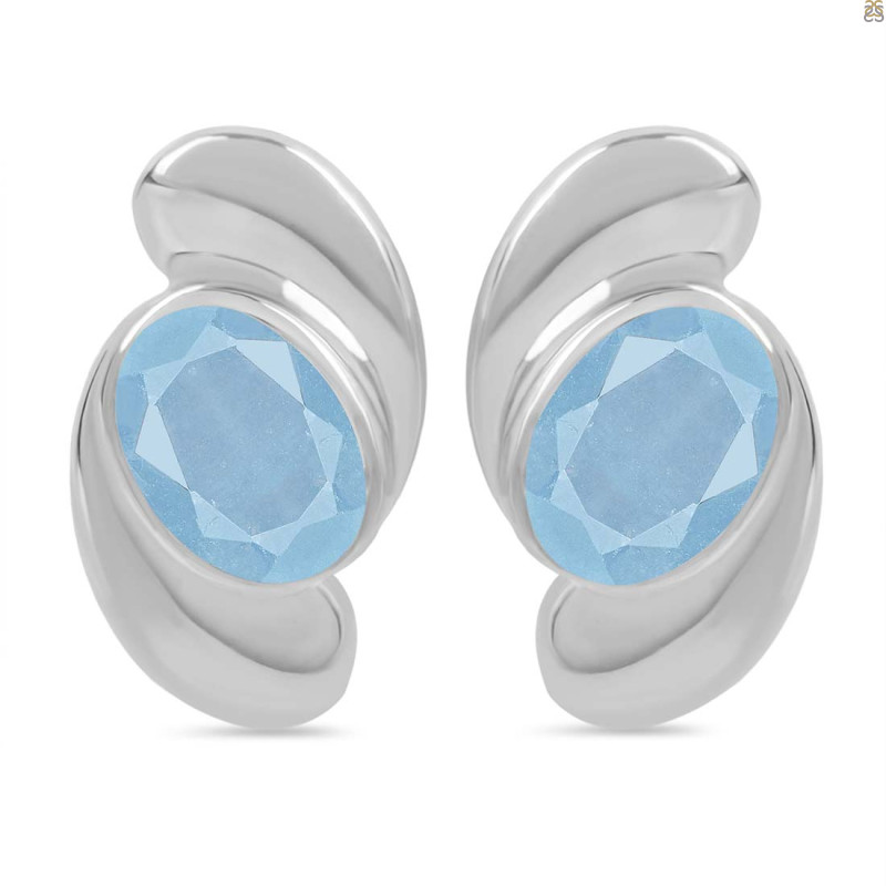 Aquamarine Stud Earring AQM-RDE-15.