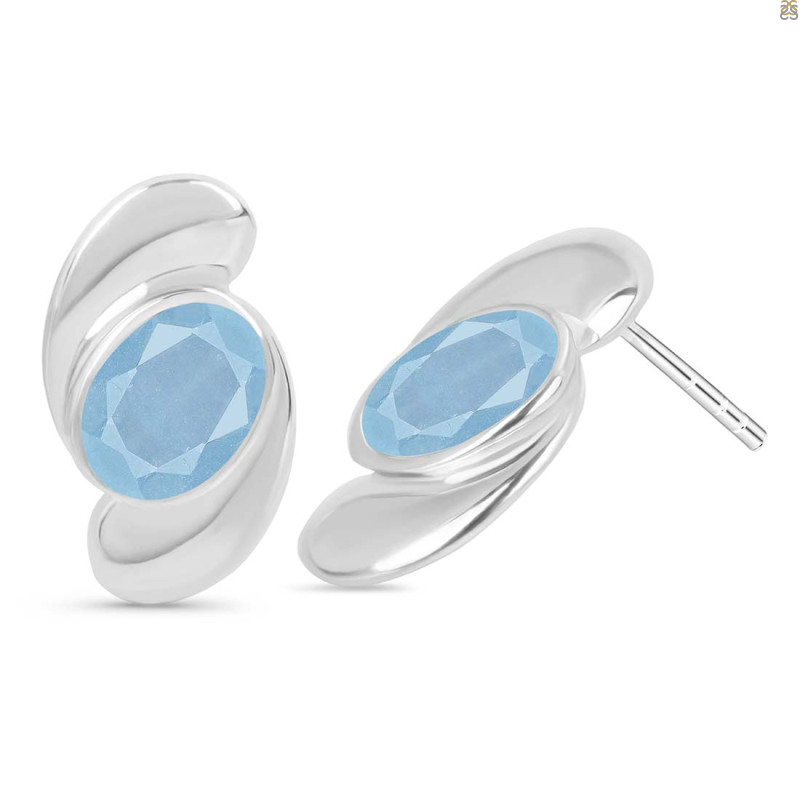 Aquamarine Stud Earring