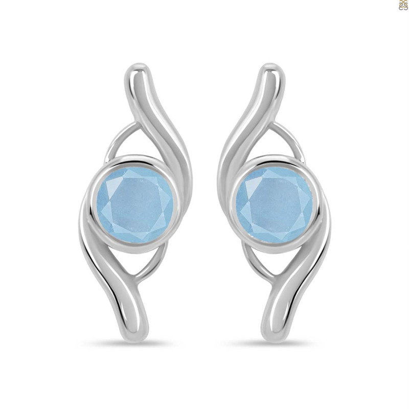 Aquamarine Stud Earring AQM-RDE-2.