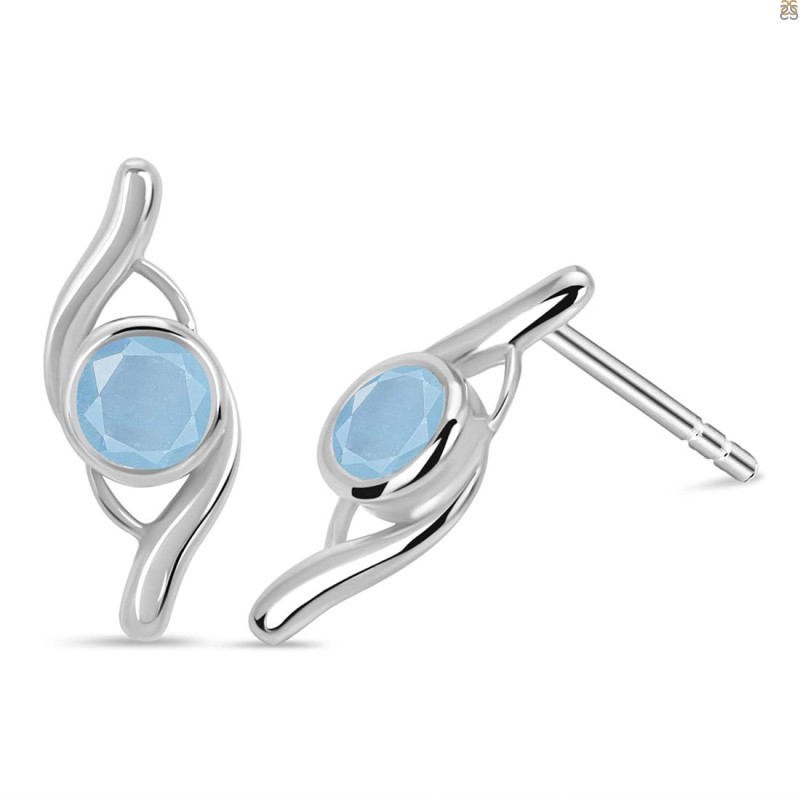 Aquamarine Stud Earring