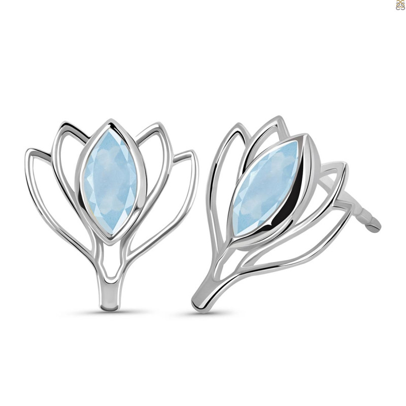 Aquamarine Stud Earring