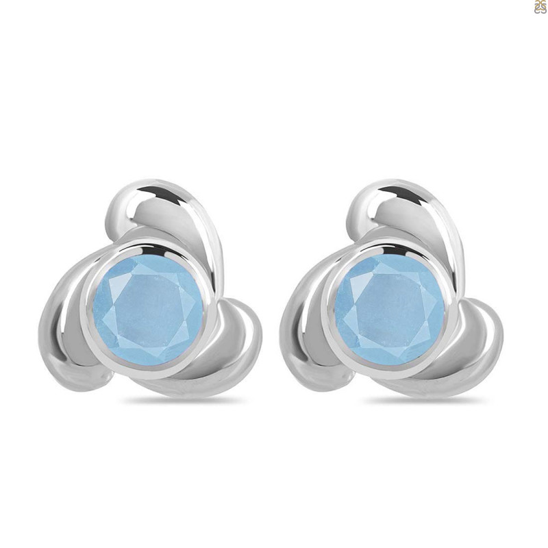 Aquamarine Stud Earring AQM-RDE-3.