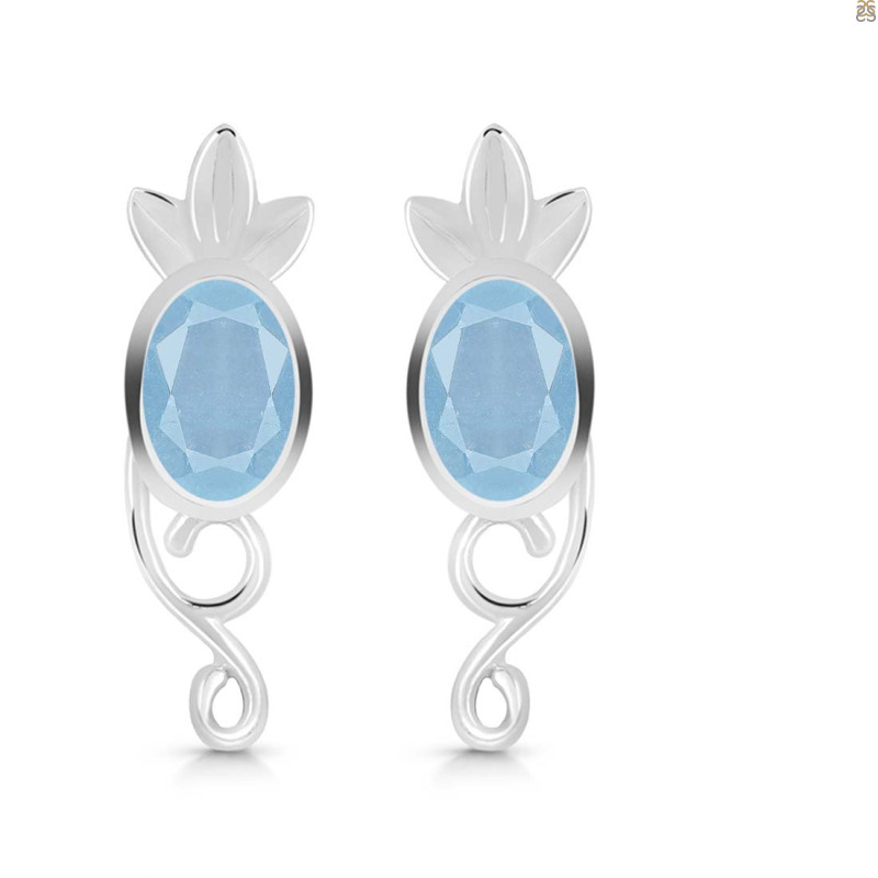 Aquamarine Stud Earring AQM-RDE-4.