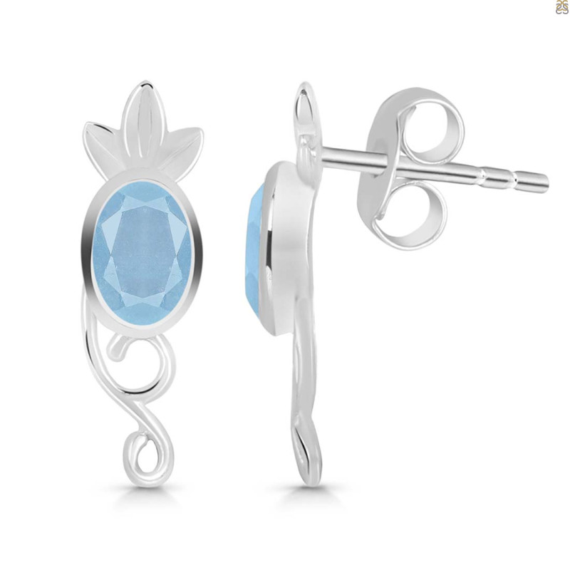 Aquamarine Stud Earring