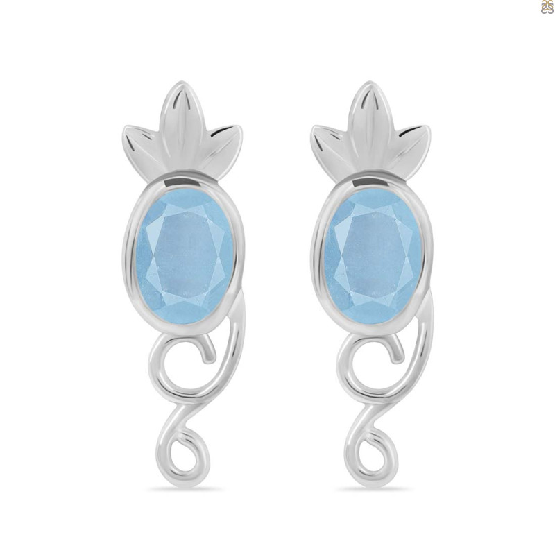Aquamarine Stud Earring AQM-RDE-5.