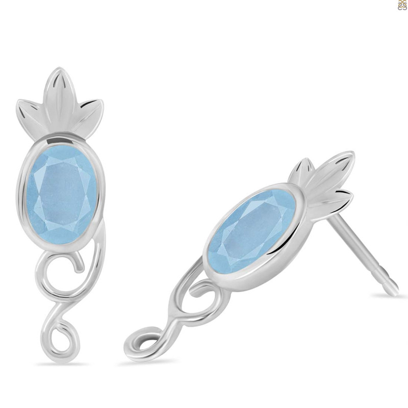 Aquamarine Stud Earring