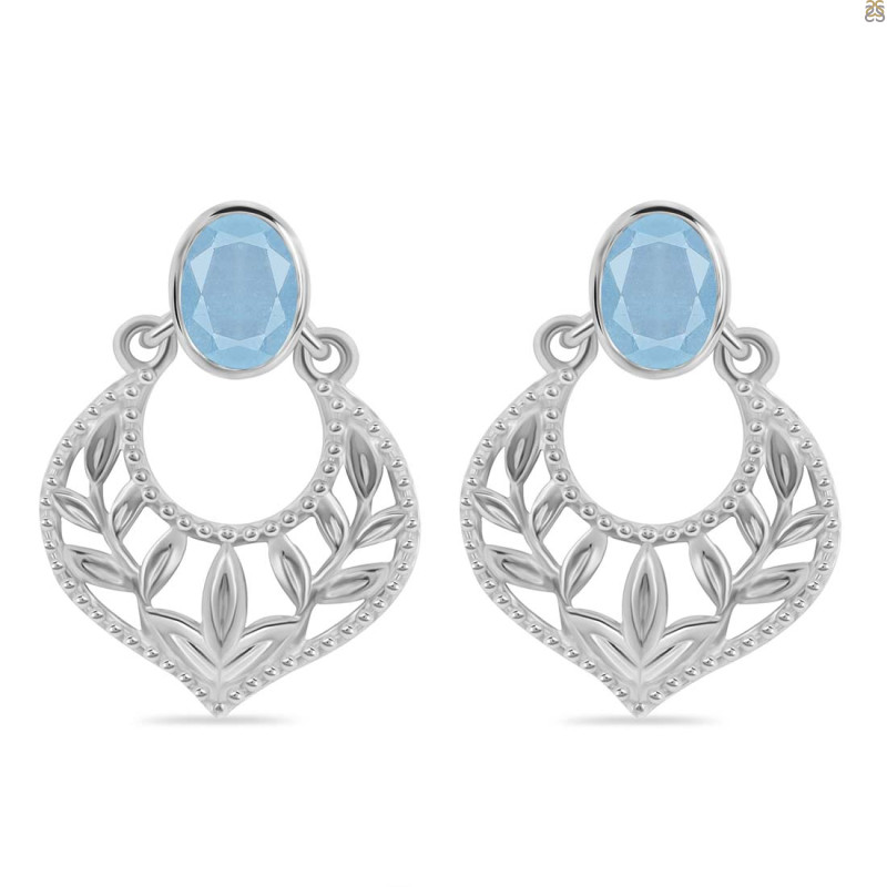 Aquamarine Stud Earring AQM-RDE-51.