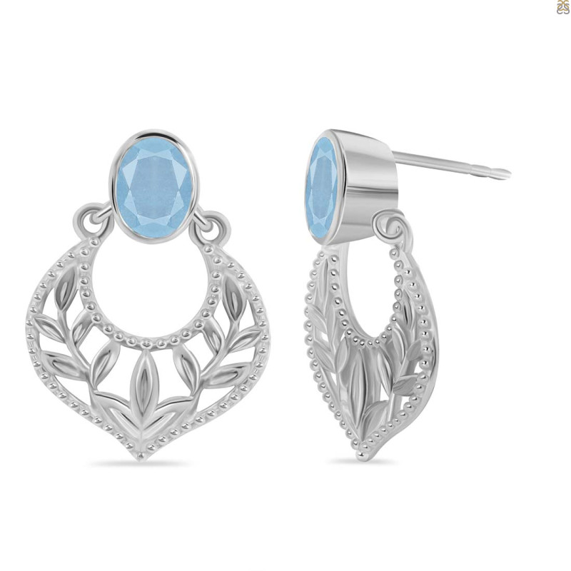 Aquamarine Stud Earring