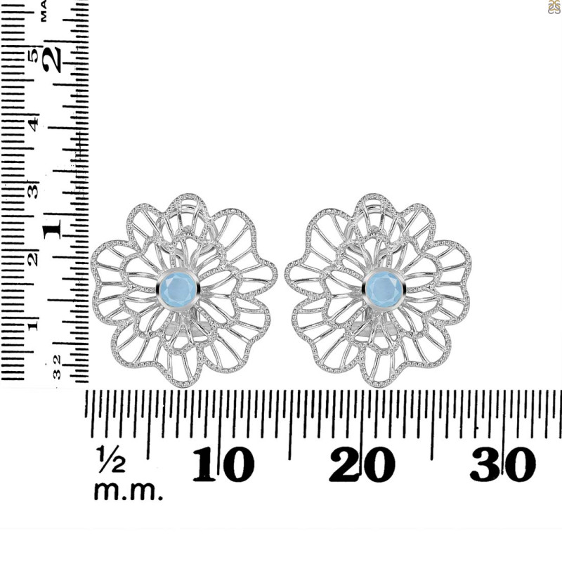 Aquamarine Stud Earring AQM-RDE-60.