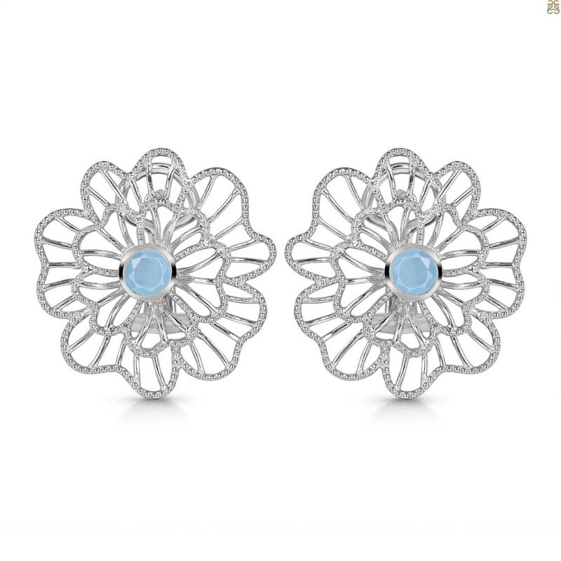 Aquamarine Stud Earring AQM-RDE-60.