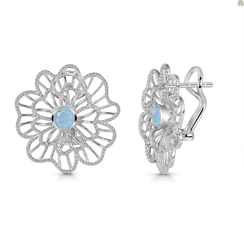 Aquamarine Stud Earring