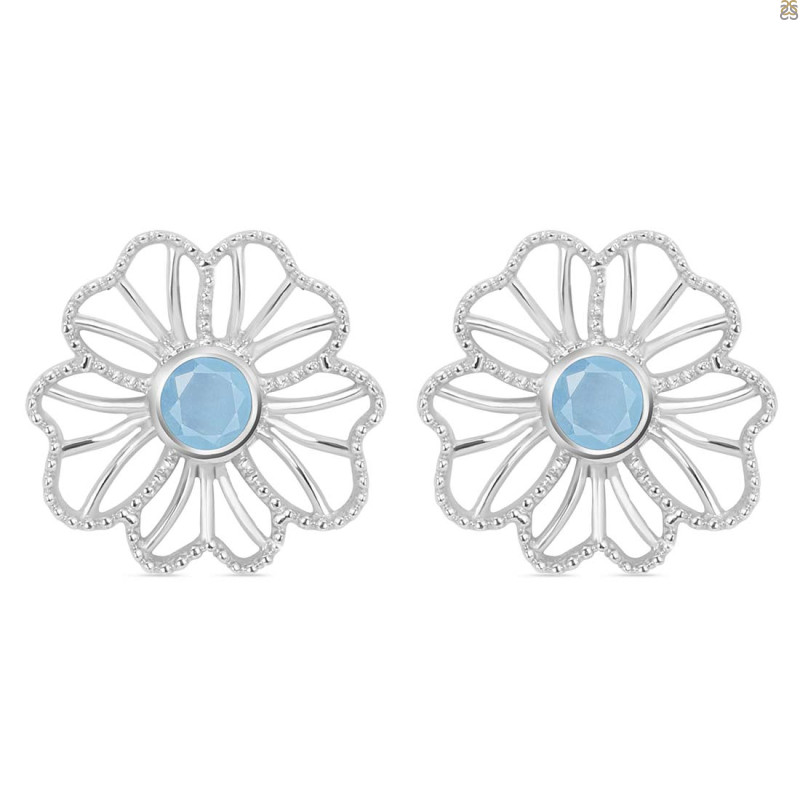 Aquamarine Stud Earring AQM-RDE-61.