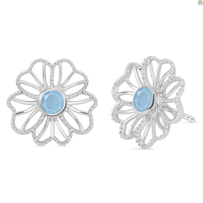 Aquamarine Stud Earring